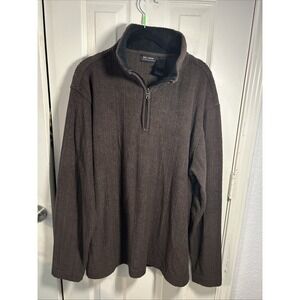 Axcess 1/4 Zip Fleece Sweater Mens Size XL‎ Brown Ribbed Sweatshirt